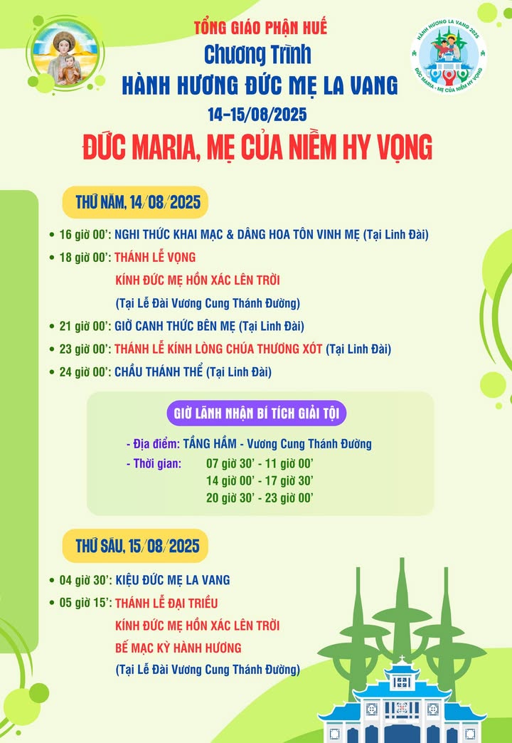 THÔNG BÁO: CHƯƠNG TRÌNH HÀNH HƯƠNG LA VANG NĂM 2025