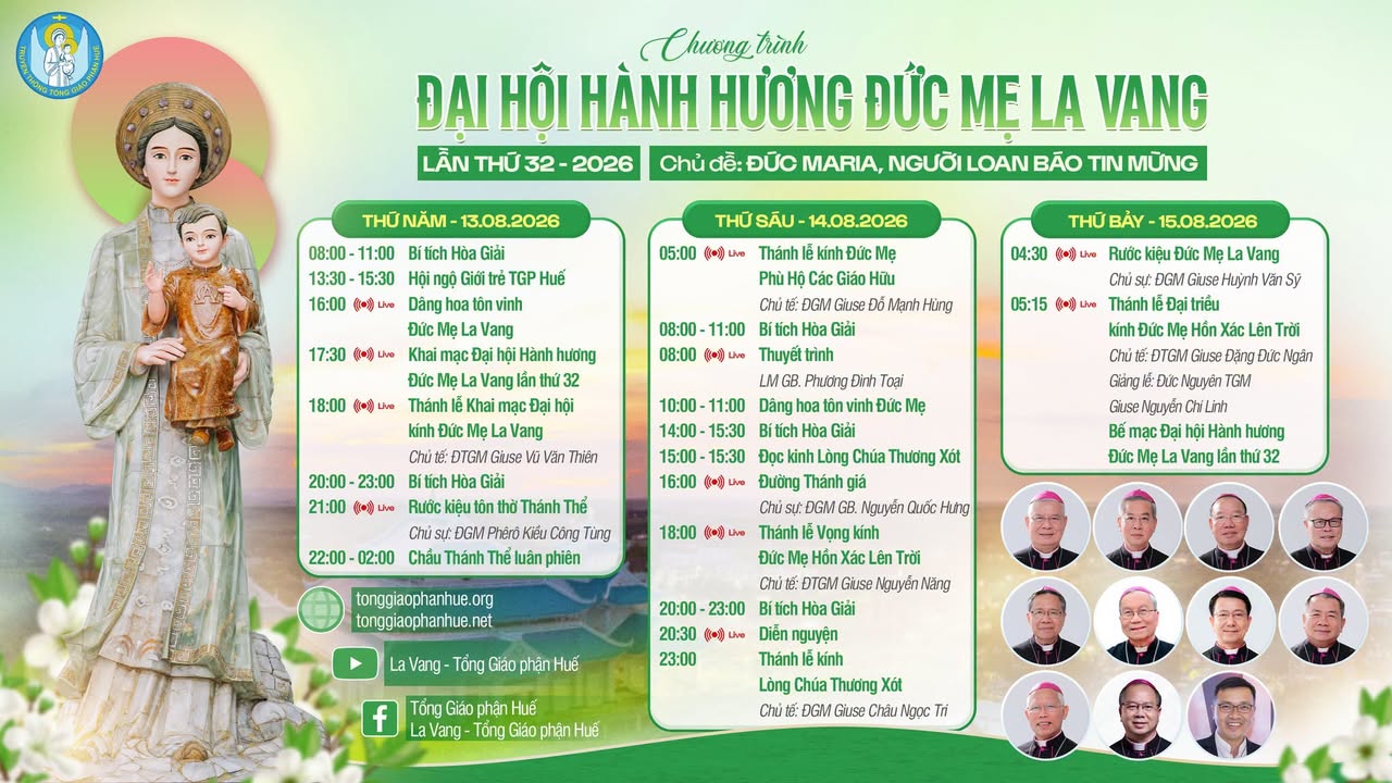 Poster | Chương trình Đại hội Hành hương Đức Mẹ La Vang lần thứ 32