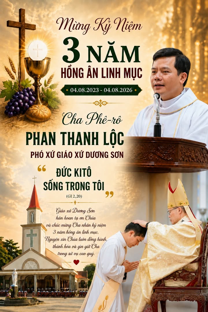 🌟Kính mừng kỷ niệm 3 năm ngày lãnh nhận thánh chức linh mục của Cha phó Phê-rô! 
